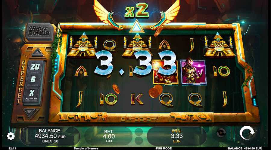 3 Or More Scatter Symbols Will Trigger The Free Spin Bonus On Temple Of Heroes Slot