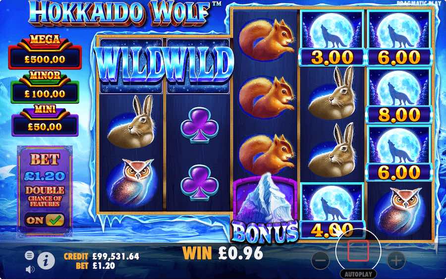 Land A Wild Symbol On Reels 1 And 2 Along With A Bonus Symbol On Reel 3 To Trigger The Free Spins On Hokkaido Wolf Slot