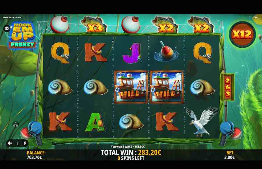 Land A Bonus Symbol On Reels 1, 3, And 5 To Trigger The Free Spins Feature On Hook'em Up Frenzy Video Slot