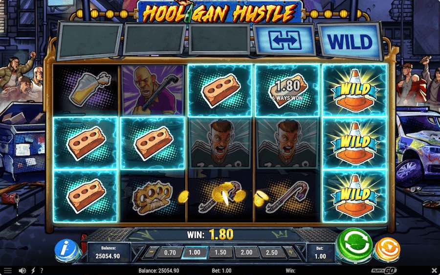 Play With 5 Reels, Up To 248,832 Paylines, And Win Up To A Maximum Of 10,000x Bet On Hooligan Hustle Slot From Provider Play'n Go