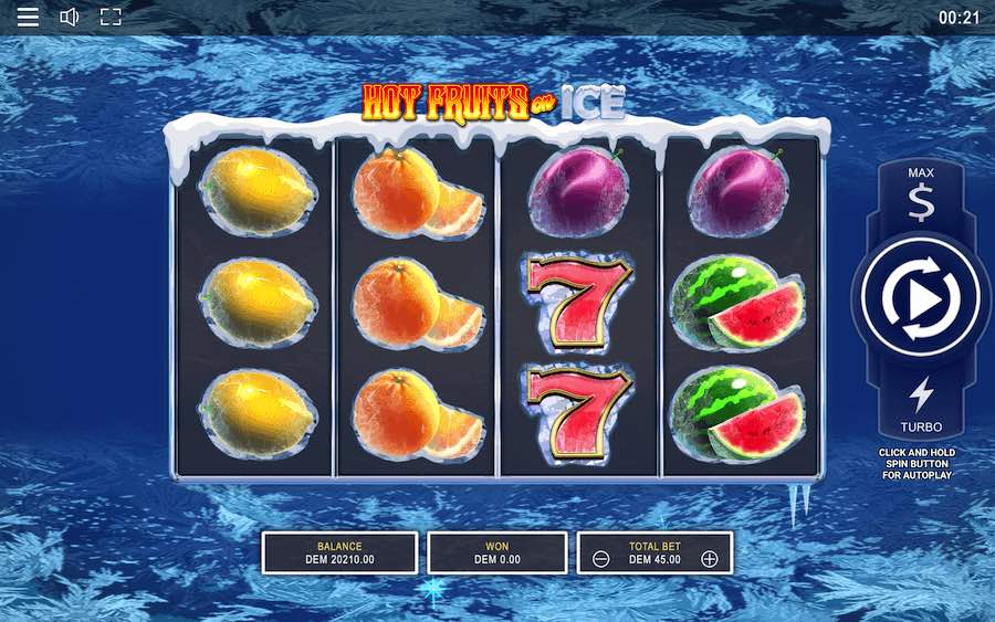 Play With 5 Reels, 9 Paylines, And Win Up To 525x Your Bet In Hot Fruits On Ice Online Slot From Provider Mancala Gaming