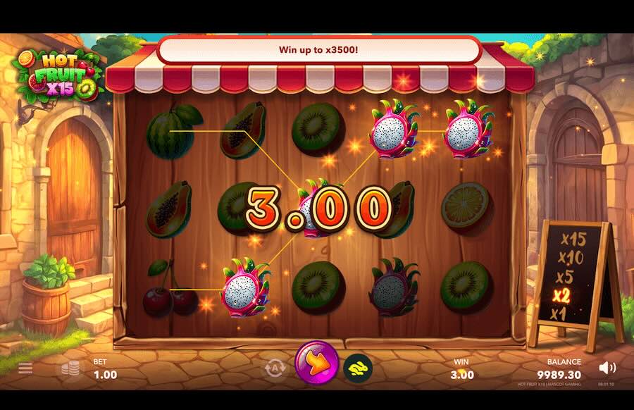 Hot Fruits X15 Slot Multiplier Win