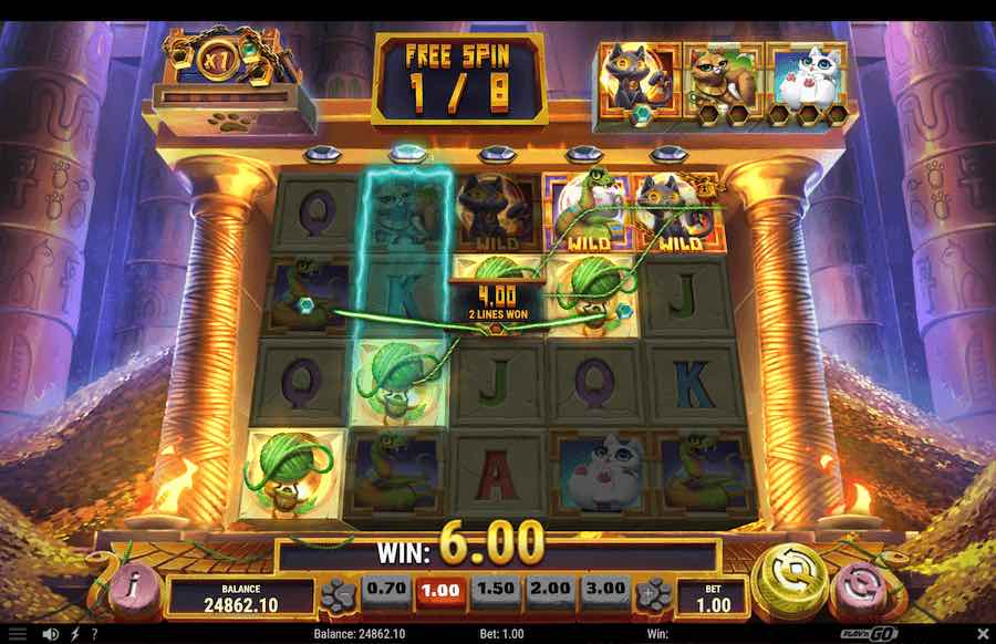 Scatter Symbols Landing On Reels 1, 3, And 5 Will Trigger The Free Spins Feature On Immortails Of Egypt Video Slot