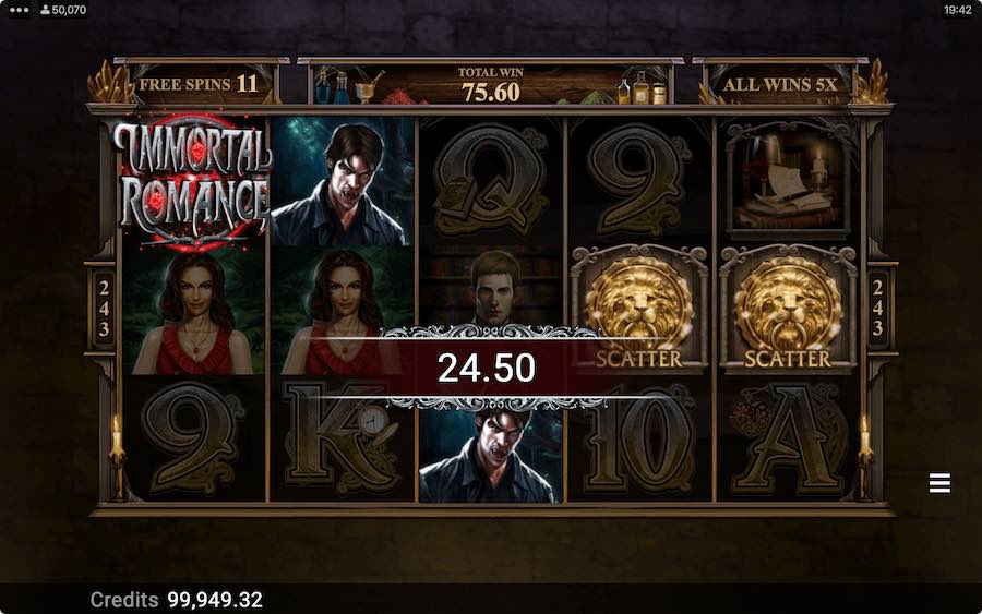 Immortal Romance Free Spins Feature