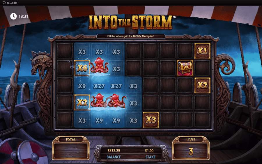 Trigger The Bonus Feature On Into The Storm Video Slot And Play On A 9x5 Reel Set