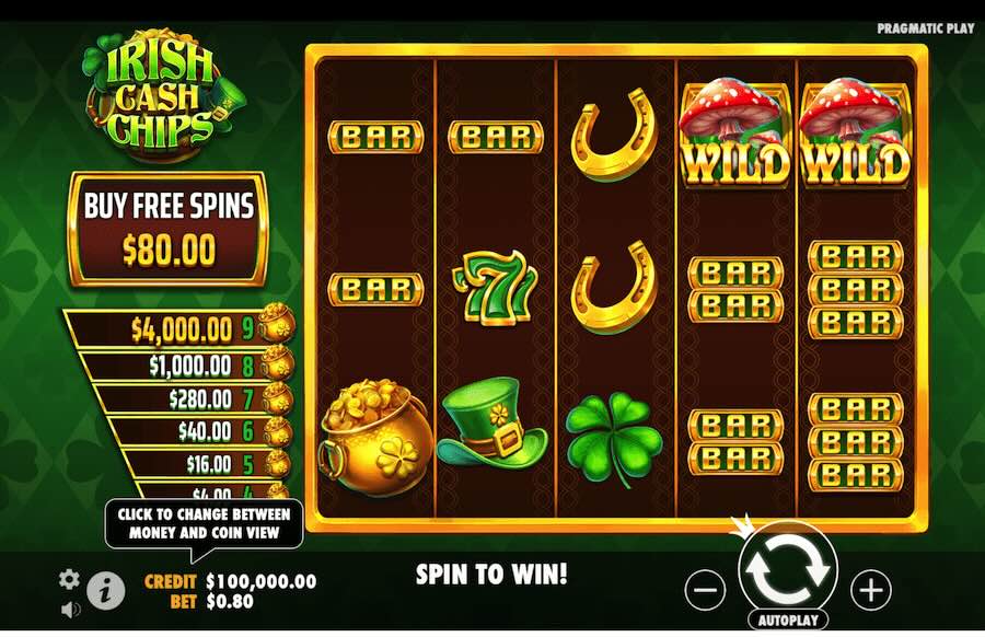 Irish Cash Chips Slot Base Game