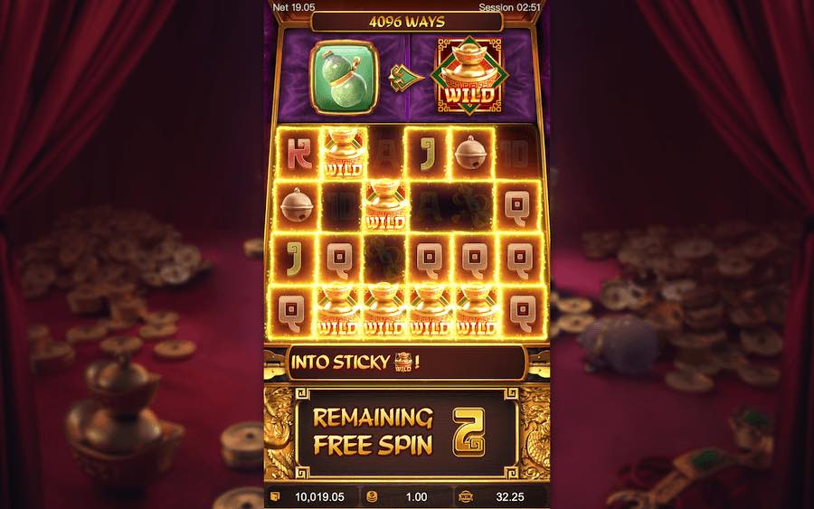 Play With Sticky Wild Symbols During The Free Spins Feature On The Jewels Of Prosperity Video Slot