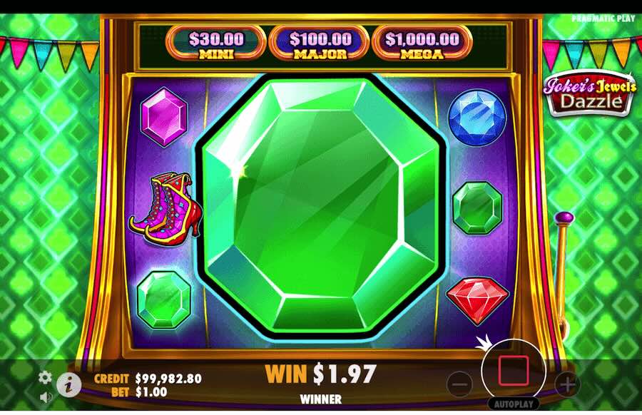 Joker's Jewels Dazzle Slot Free Spins Feature