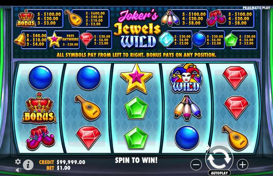 Joker's Jewels Wild Slot Base Game