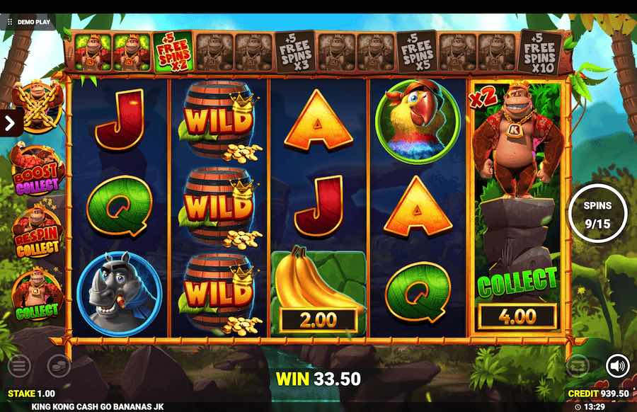 King Kong Cash Go Bananas Slot Free Spins Feature