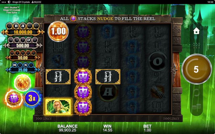 3 Different Free Spin Features Can Be Activated On Kings Of Crystals Video Slot