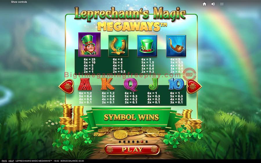 Leprechauns Magic Megaways Paytable