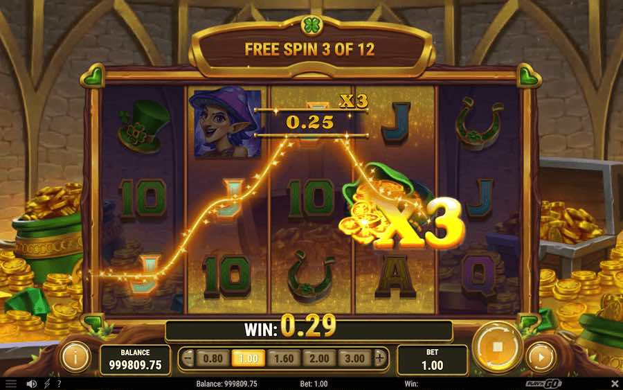 Land A Scatter Symbol On Reels 1, 3 And 5 To Trigger The Free Spins Feature On Leprechaun's Vault Video Slot