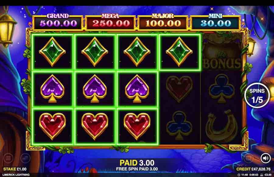 There Are Two Bonus Features That Can Be Triggered When Playing The Limerick Lightning Video Slot