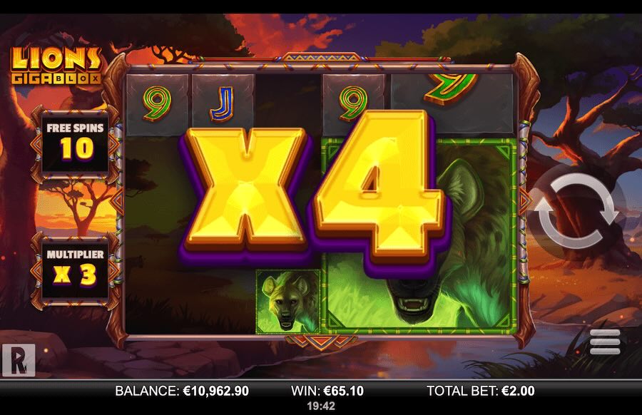 Lions Gigablox Slot Free Spins Feature