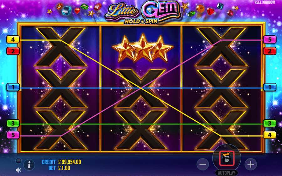 Land 3 Silver Or Gold Coins On The Centre Reel To Trigger The Hold And Respin Feature On Little Gem Video Slot