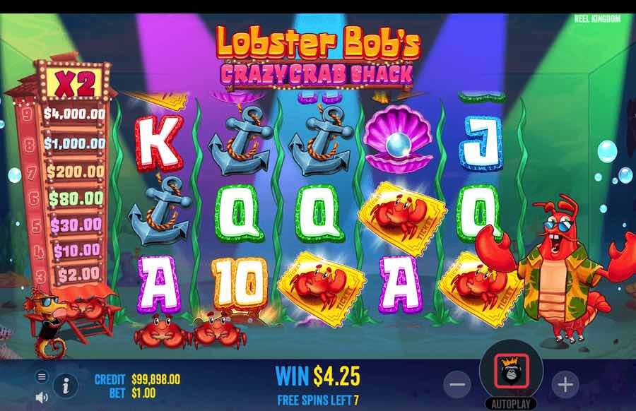 Lobster Bob's Crazy Crab Shack Slot Free Spins Feature