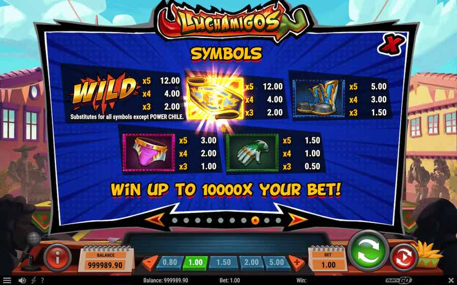 Luchamigos Slot Paytable