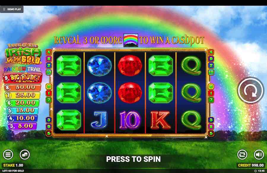 Luck O' The Irish Go For Gold Slot Base Game 