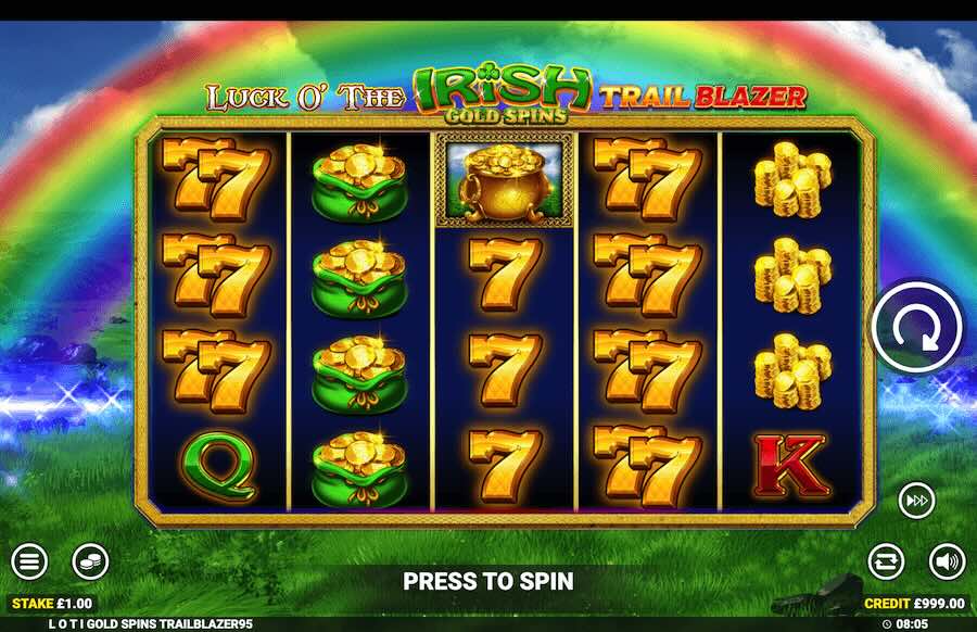 Luck O' The Irish Gold Spins Trail Blazer Slot Base Game