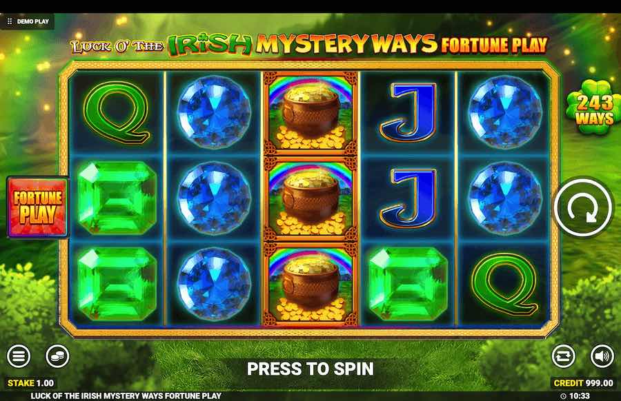 Luck O' The Irish Mystery Ways Fortune Play Slot Base Game