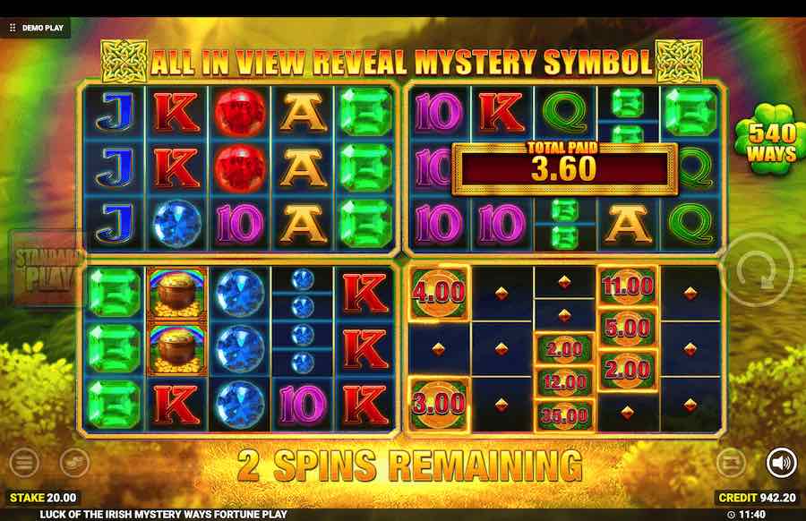 Luck O' The Irish Mystery Ways Fortune Play Slot Bonus Feature