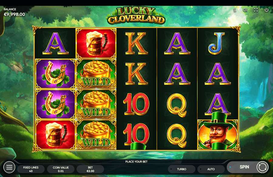 Spin With 5 Reels, 40 Paylines And Win Up To 2,500x Your Bet In In Lucky Cloverland Online Slot From Game Provider Endorphina