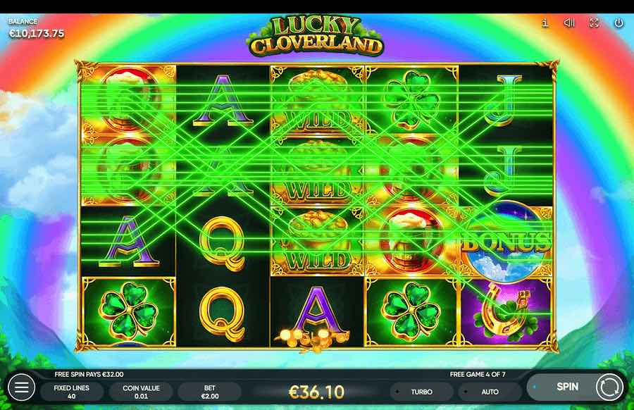 Spin In 3 Or More Scatter Symbols To Trigger The Free Spins Feature On Lucky Cloverland Video Slot