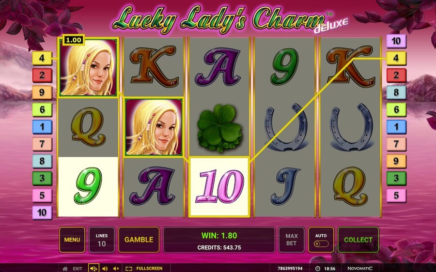 Lucky Lady's Charm Deluxe Slot Base Game