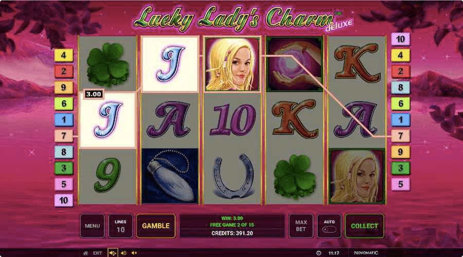 Lucky Lady's Charm Deluxe Slot Free Spins Feature