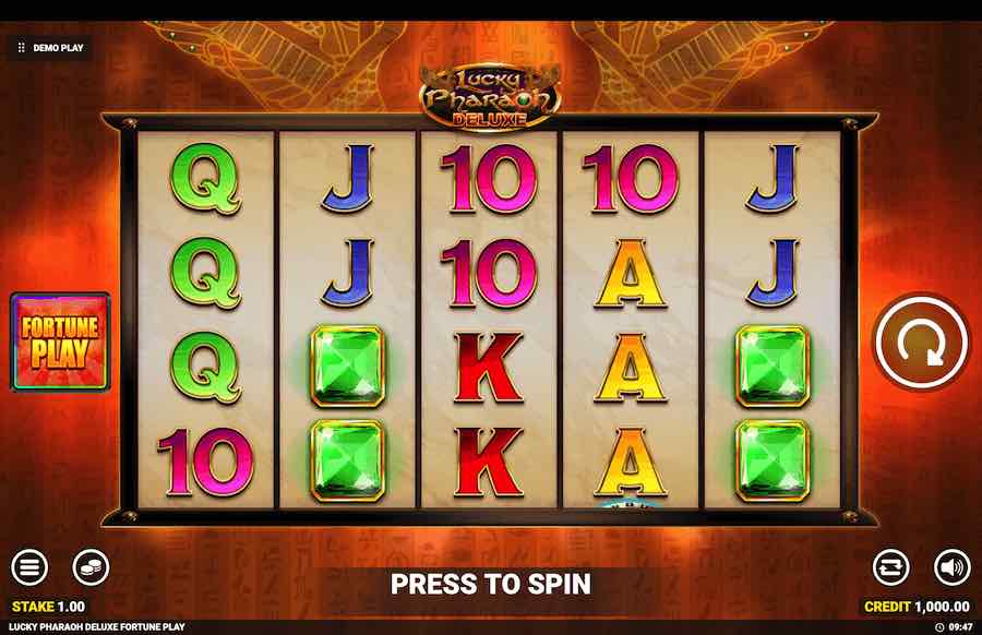 Play With 20 Fixed Paylines On The Lucky Pharaoh Deluxe Online Slot From Blueprint Gaming