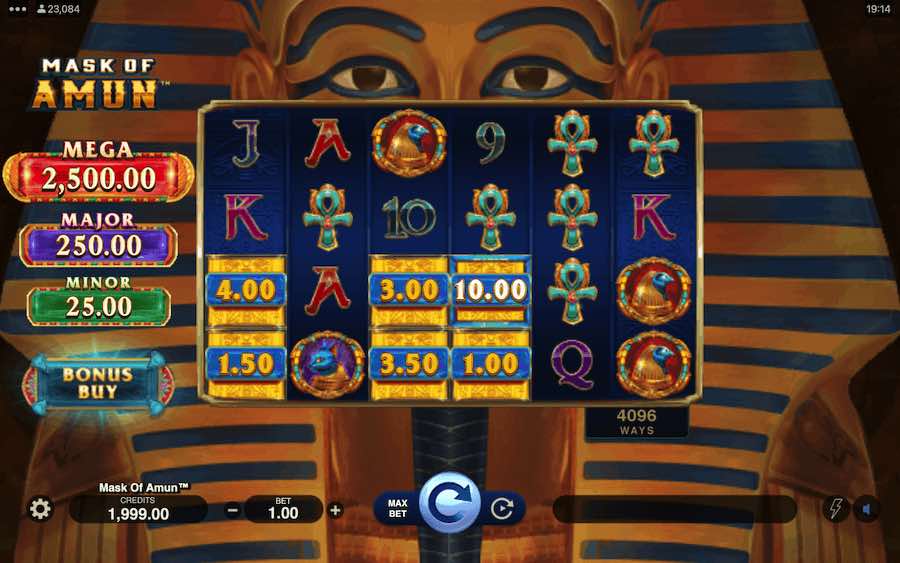 Play With 6 Reels, 4,096 Paylines, And Win Up To 5,000x Your Bet In Mask Of Amun Online Slot From Game Provider Fortune Factory Studios