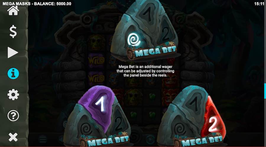 Choose 3 Bet Levels To Play At On Mega Masks Slot