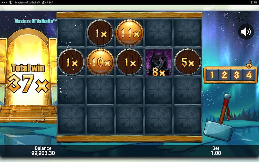 Land A Bonus Scatter Symbol On Reels 1, 3, And 5 To Trigger The Bonus Round On Masters Of Valhalla Video Slot