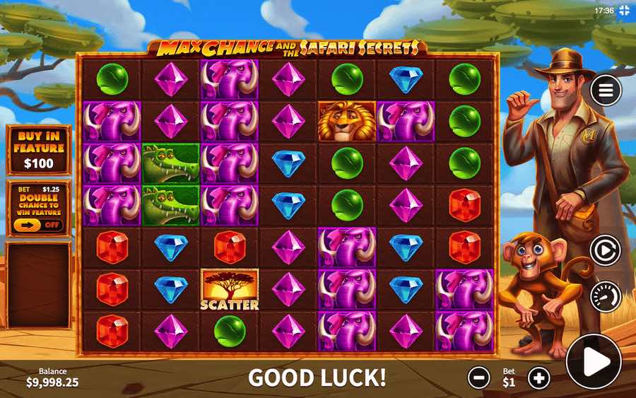 Play With 7 Reels, The Cluster Pays Engine, And Win Up To 10,000x Your Stake In Max Chance And The Safari Secrets Online Slot