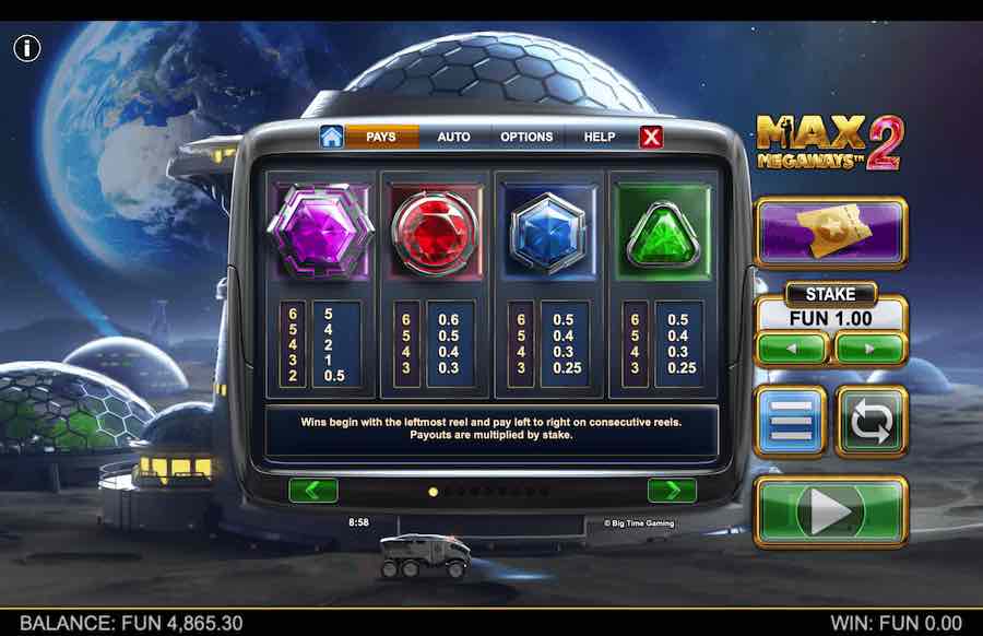 Max Megaways 2 Slot Paytable