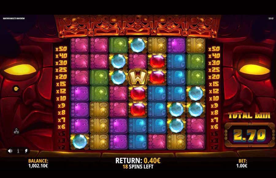 Landing 3 Or More Scatter Symbols In View During The Base Game Will Trigger The Free Spins Bonus Feature On Mayan Multi Mayhem Video Slot