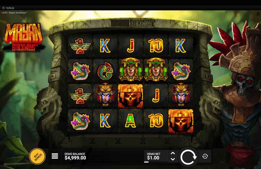 Mayan Stackways Slot Base Game