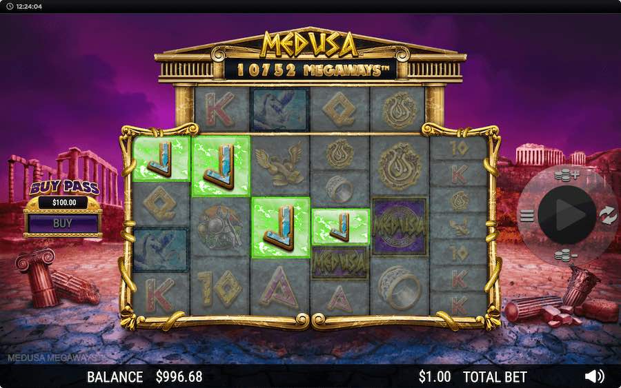 Play With The Cascading Reels Feature, Full Reel Wilds, And The Medusa's Gaze Feature In Medusa Megaways Slot From Nextgen Gaming