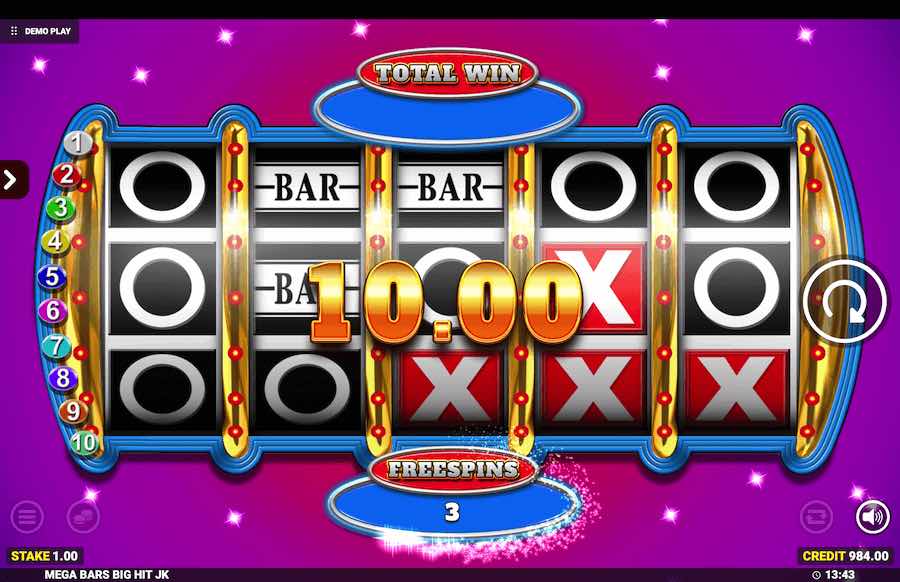 Mega Bars Big Hit Slot Free Spins Feature