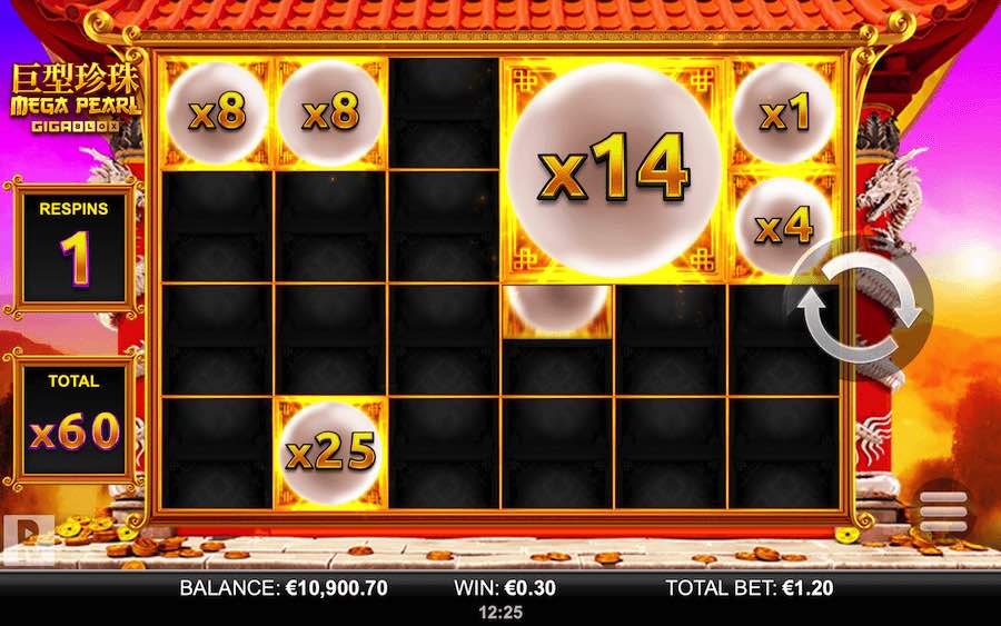 6 Or More Pearl Symbols Landing In View Will Trigger The Free Spins Feature On Mega Pearl Gigablox Video Slot