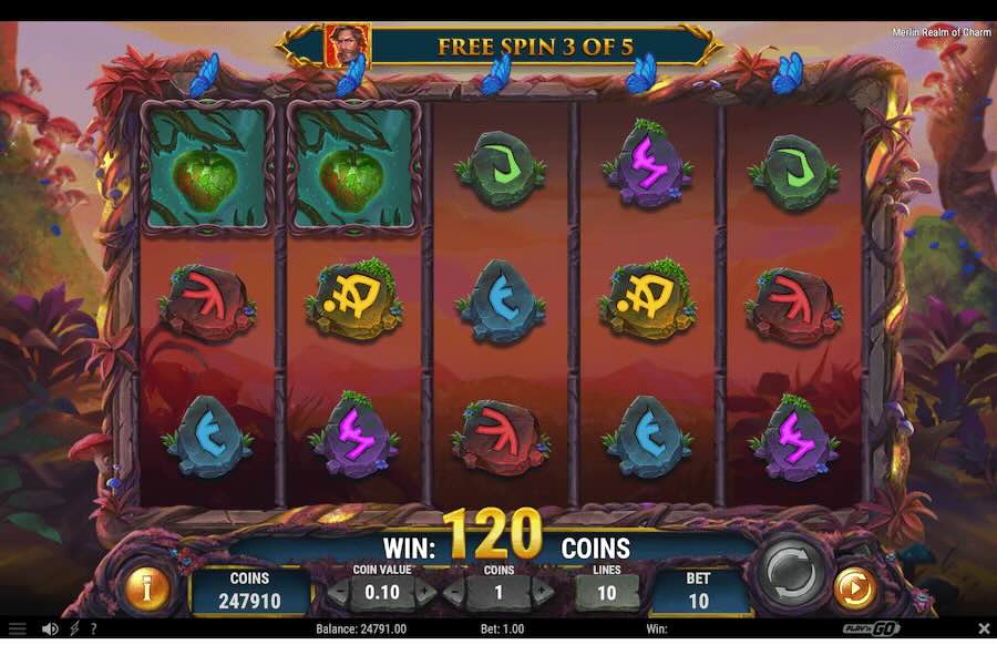 Merlin Realm Of Charm Slot Free Spins Feature