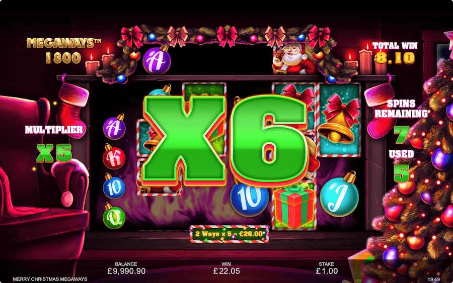 Play With An Unlimited Win Multiplier During The Free Spins Feature In Merry Christmas Megaways Video Slot