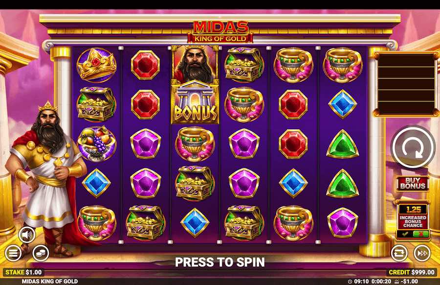 Midas King Of Gold Slot Base Game