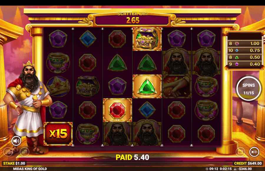 Midas King Of Gold Slot Free Spins Feature 