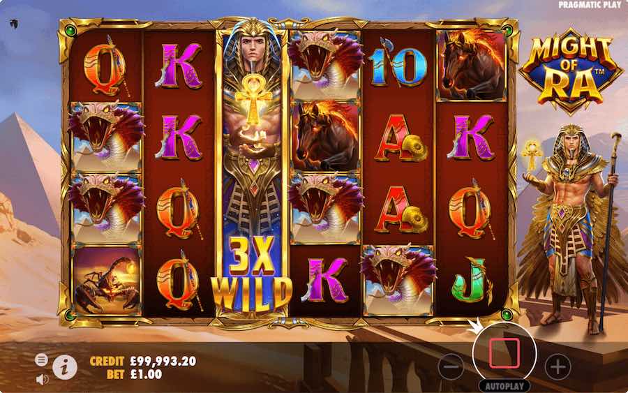 Play With 6 Reels, 50 Paylines, And Win Up To 22,500x Bet On Pragmatic Play's Might Of Ra Online Slot