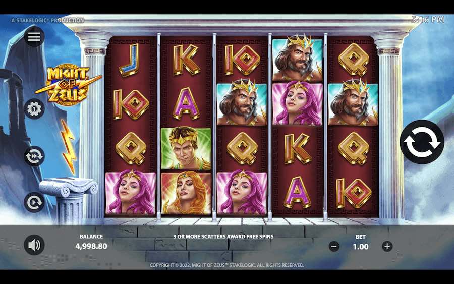 Game Provider Jelly's Might Of Zeus Online Slot Comes With 5 Reels, 1,024 Paylines, And A Maximum Win Of 7,163x Bet