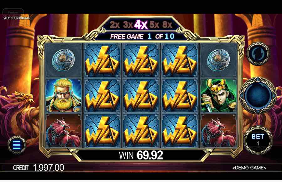 Mjolnir Free Spins Feature 