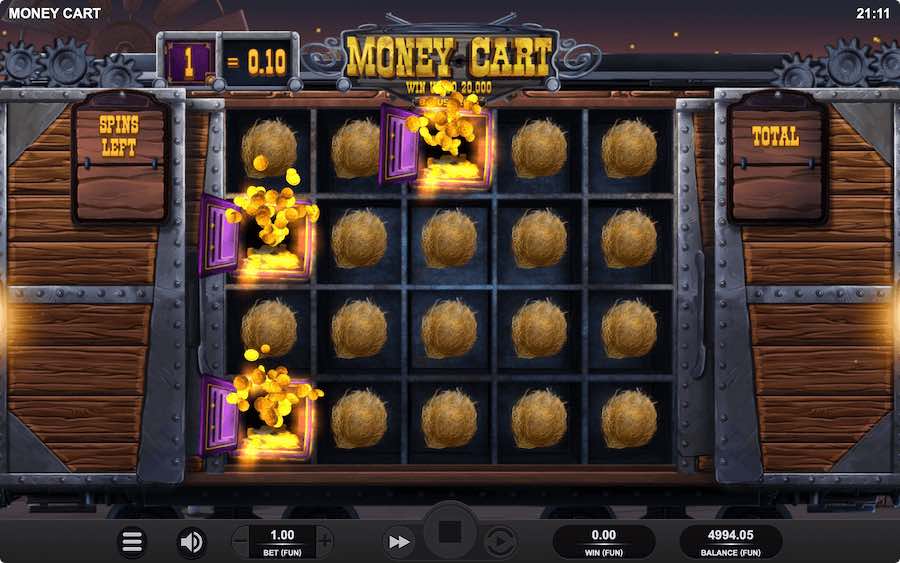 Spin The Reels Of The Base Game On Money Cart Bonus Reels To Try And Land 3 Or More Safe Symbols