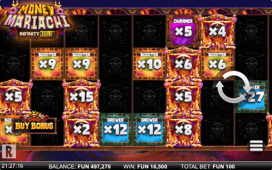 Up To 4 Modifiers Can Be Activated During The Level Up Feature On Money Mariachi Infinity Reels Slot